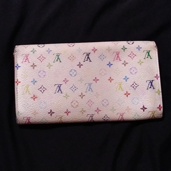 takashi lv wallet authentic louis vuitton long white leather colorful - Picture 4 of 10